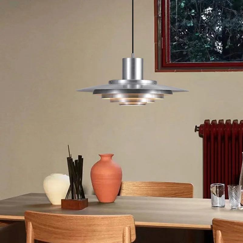 Minimalist Metal Chandelier | Mira Hanging Ceiling Light for Bedroom