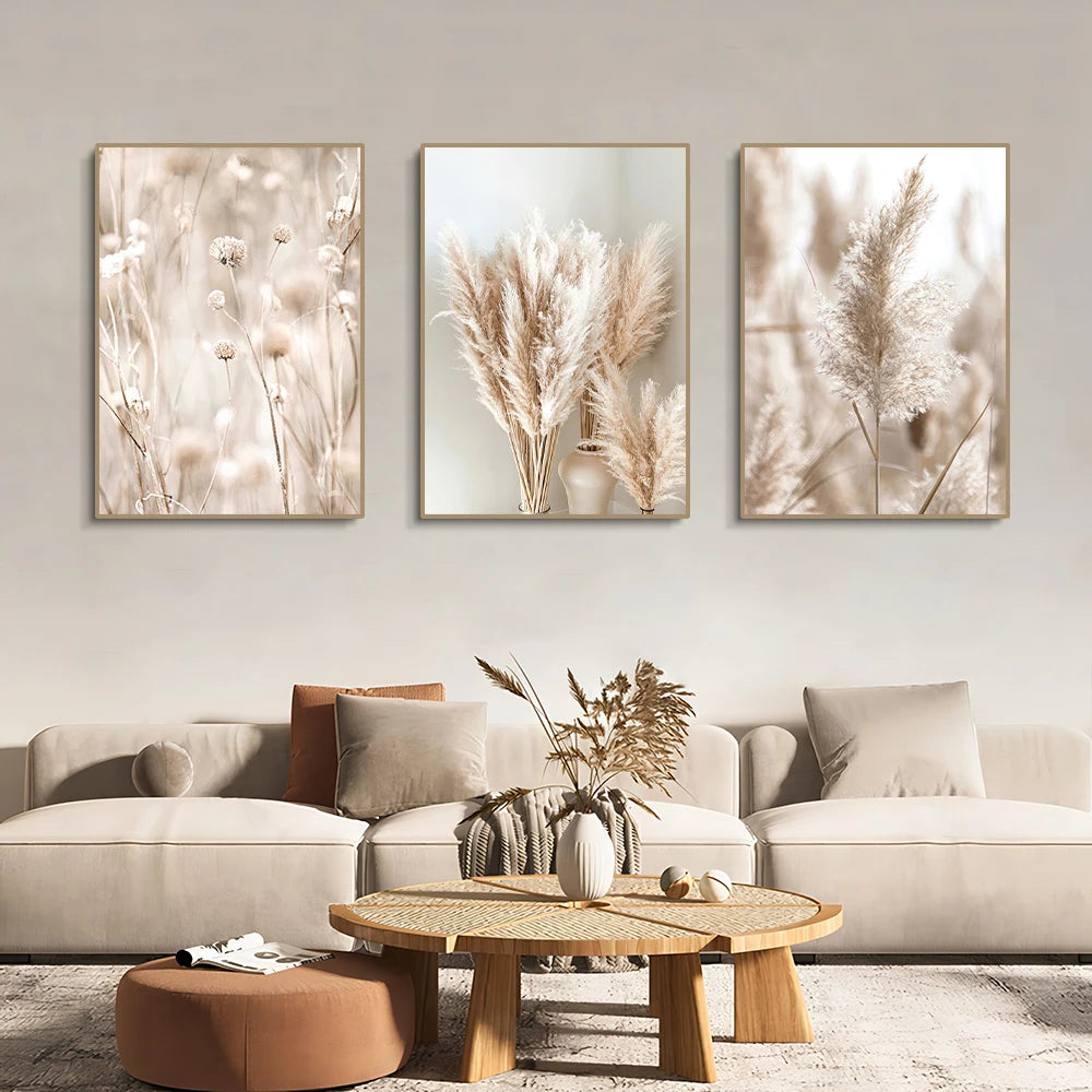 Modern Canvas Wall Art | Broom Set of 3 for Living Room