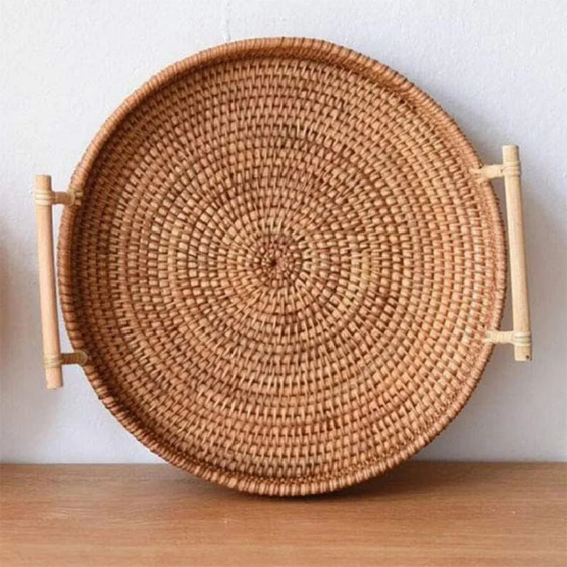 Modern Rattan Storage Basket | Heath Woven Organizer for Kitchen