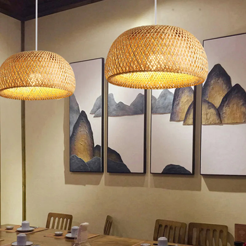 Modern Rattan Chandelier | Dornoch Hanging Ceiling Light