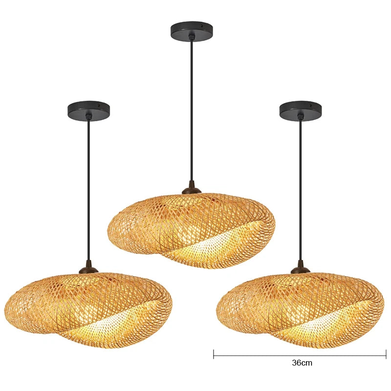 Modern Rattan Chandelier | Delta Hanging Ceiling Light for Bedroom