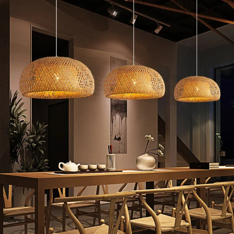 Modern Rattan Chandelier | Dornoch Hanging Ceiling Light