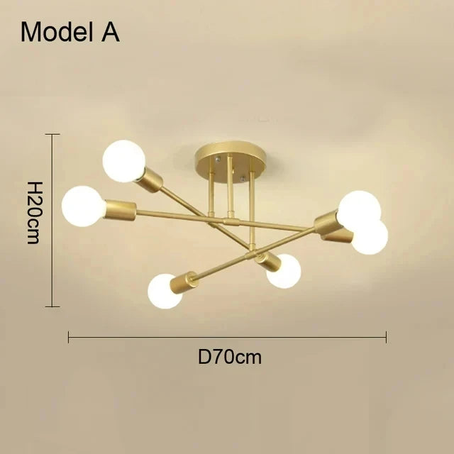 Minimalist Chandelier | Sound Hanging Ceiling Light Black