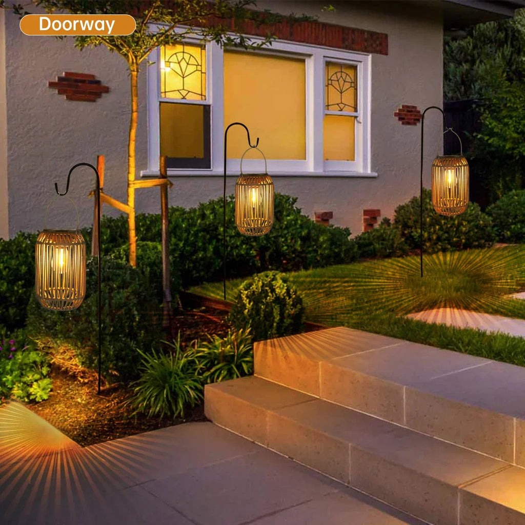 Modern Rattan Lantern | Bield Garden Light for Patio