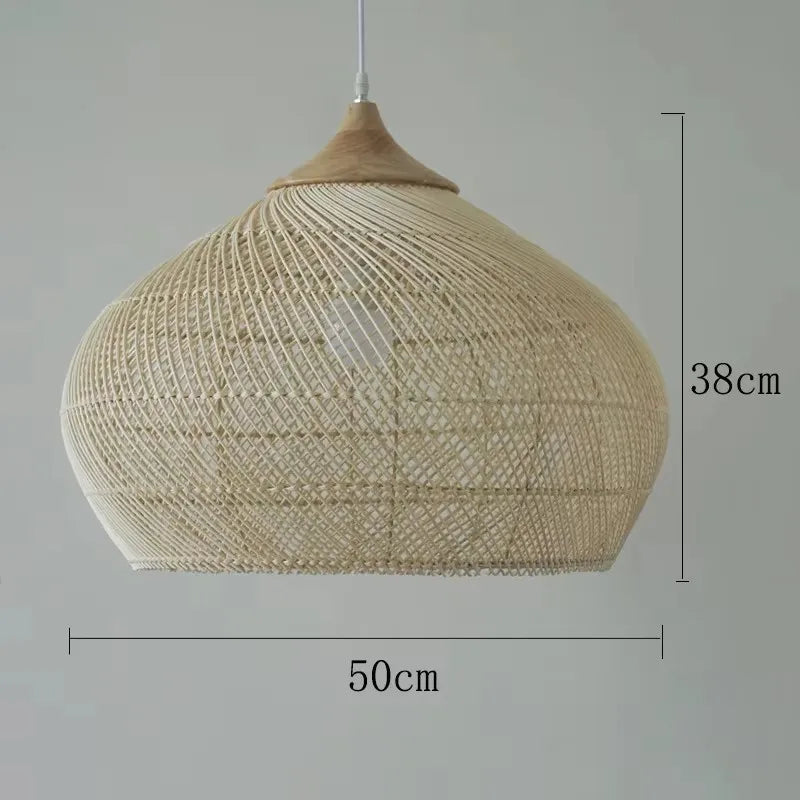 Modern Rattan Chandelier | Fern Hanging Ceiling Light for Kitchen