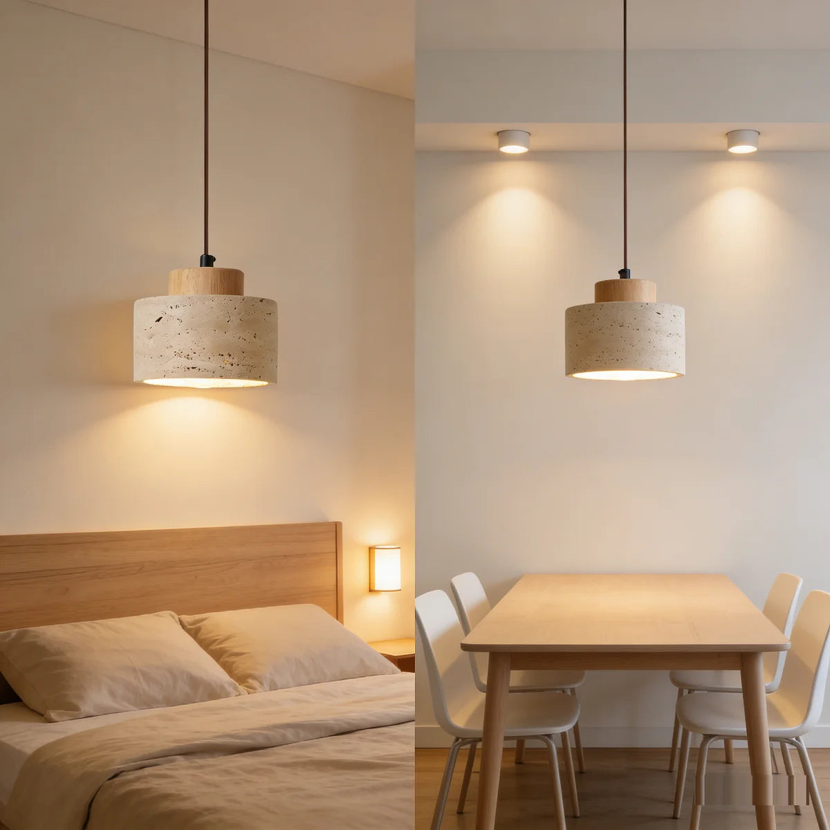 Modern Travertine Chandelier | Juniper Hanging Ceiling Light