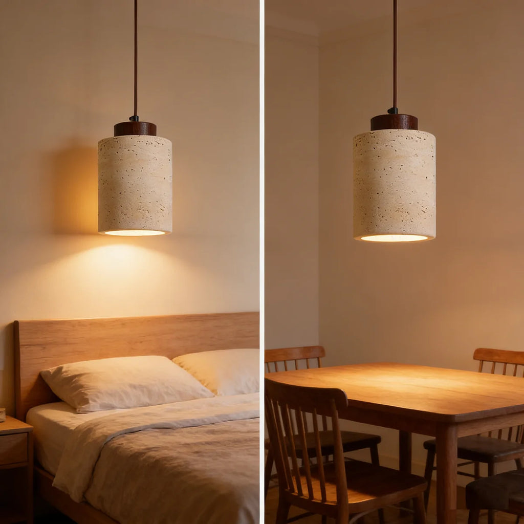 Modern Travertine Chandelier | Juniper Hanging Ceiling Light