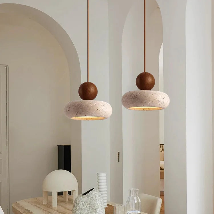 Modern Stone Pendant Light | Hollin Hanging Lamp for Bedroom