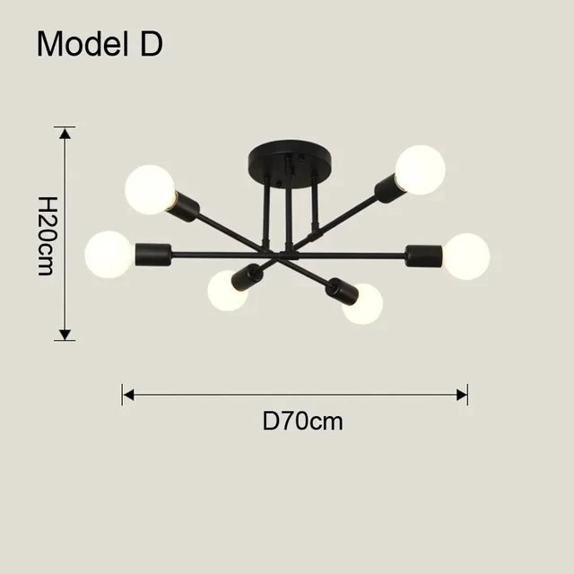 Minimalist Chandelier | Sound Hanging Ceiling Light Black