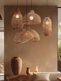 Modern Rattan Chandelier | Rowan Hanging Ceiling Light for Living Room