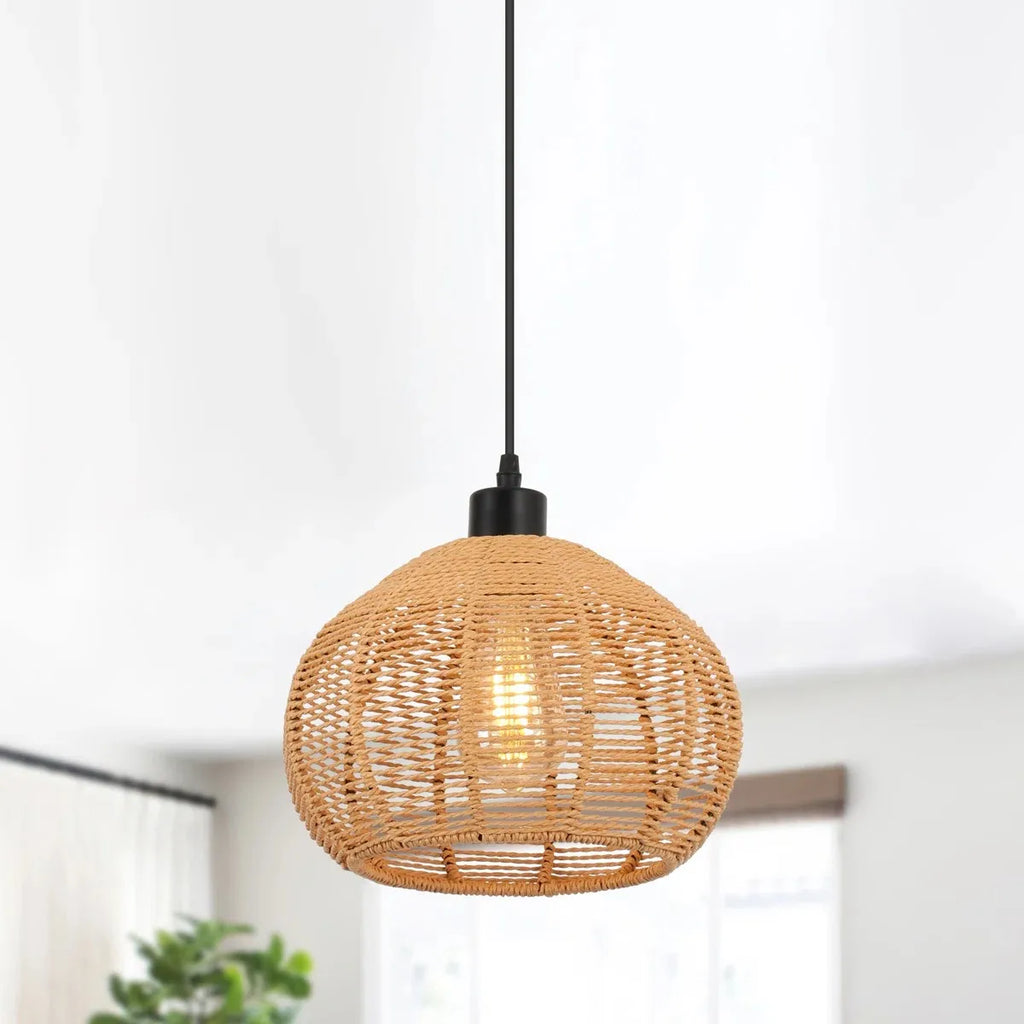 Modern Rattan Pendant Light | Ansel Hanging Lamp