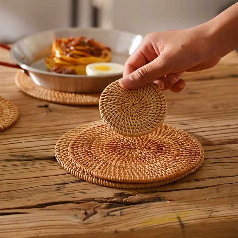 Modern Rattan Placemat | Cobble Set of 6 Table Mat