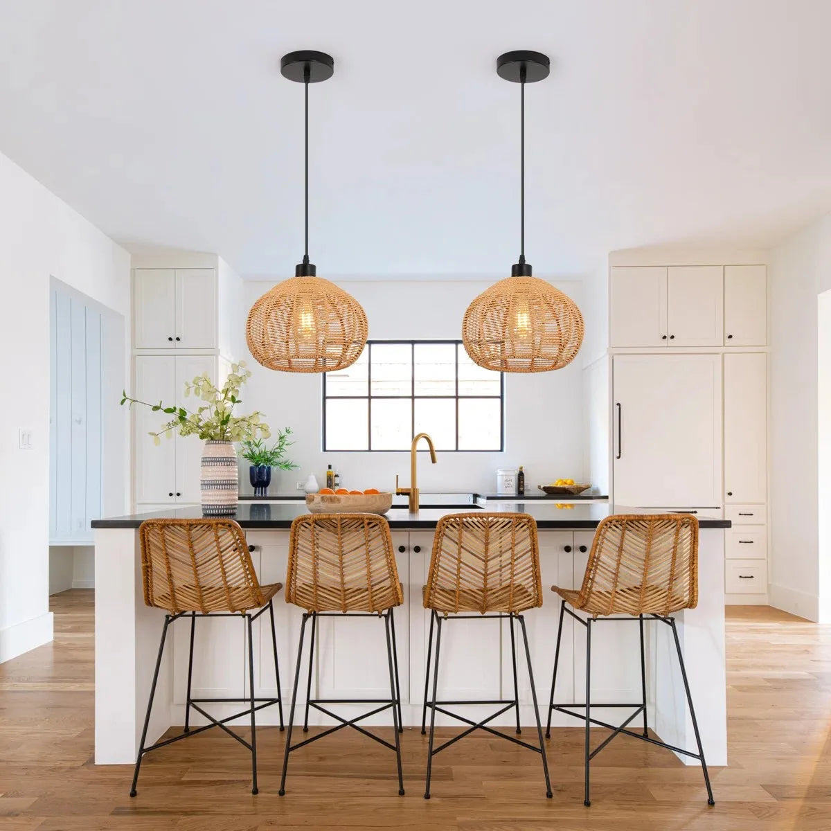 Modern Rattan Pendant Light | Ansel Hanging Lamp