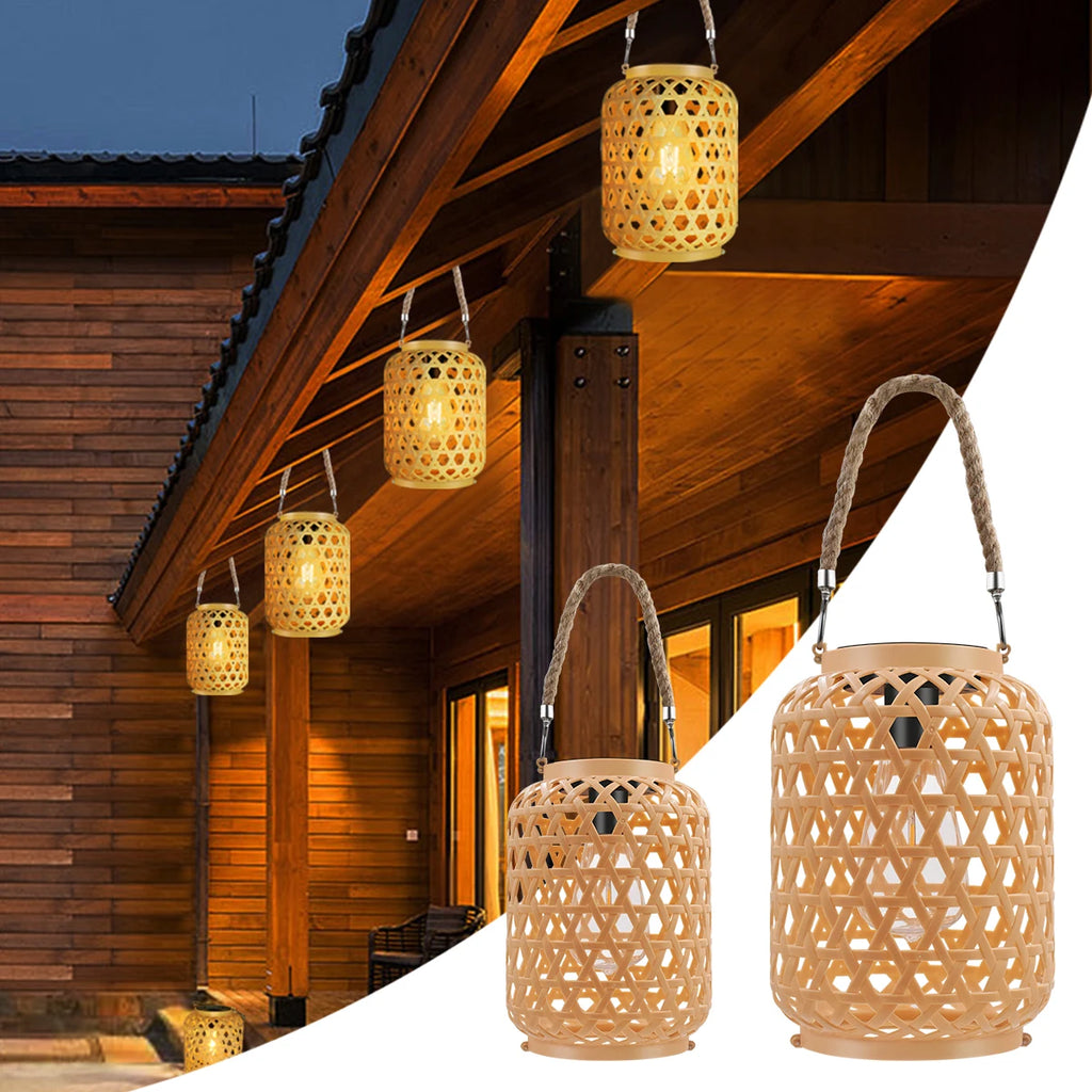 Modern Rattan Lantern | Vesper Garden Light for Garden