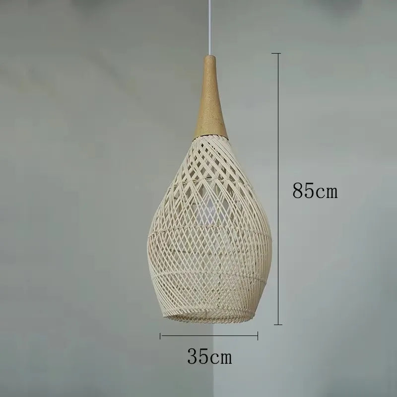 Modern Rattan Chandelier | Fern Hanging Ceiling Light for Kitchen