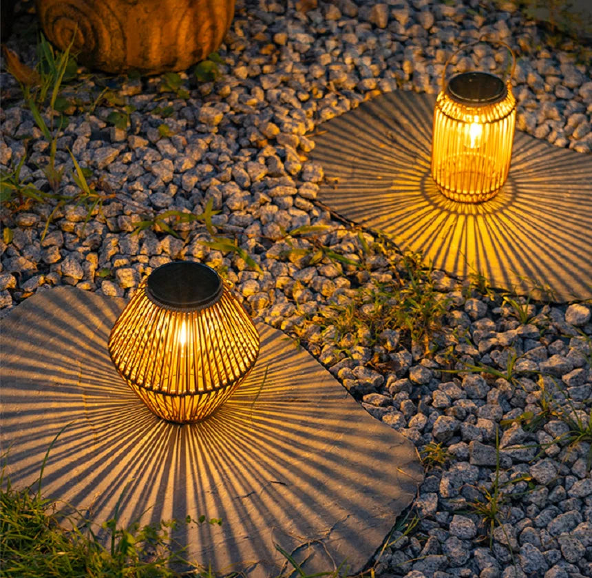 Modern Rattan Lantern | Bield Garden Light for Patio