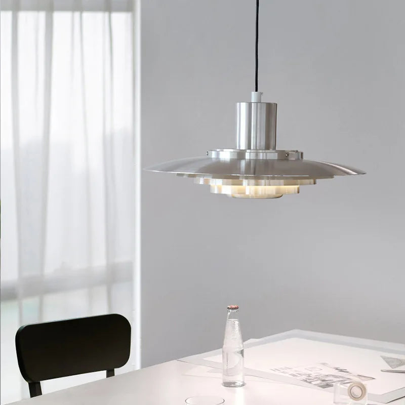 Minimalist Metal Chandelier | Mira Hanging Ceiling Light for Bedroom