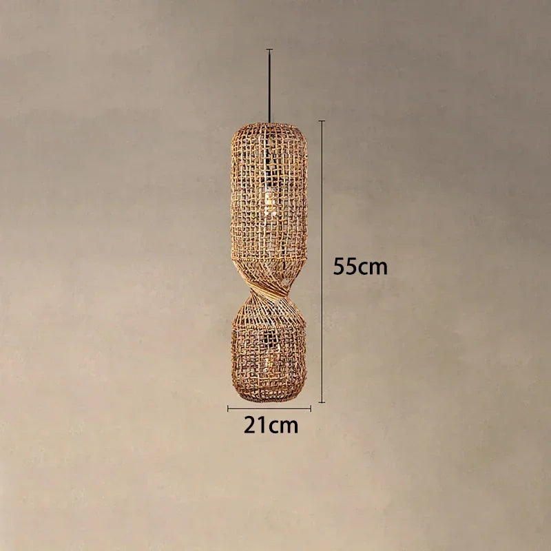 Modern Rattan Chandelier | Kirn Hanging Ceiling Light for Living Room