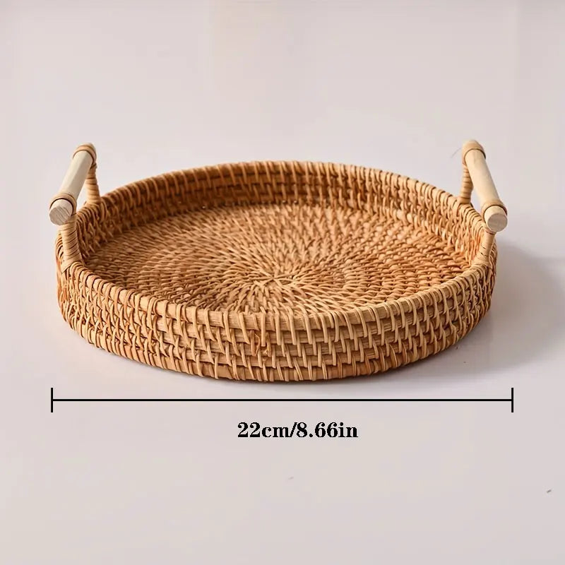 Modern Rattan Storage Basket | Heath Woven Organizer for Kitchen