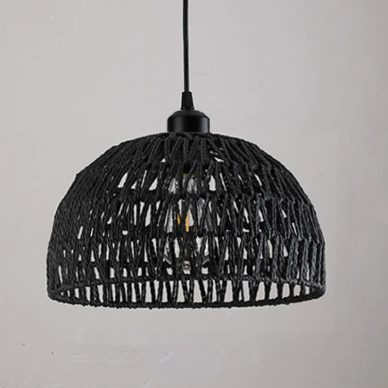 Modern Rattan Pendant Light | Rye Hanging Lamp for Bedroom