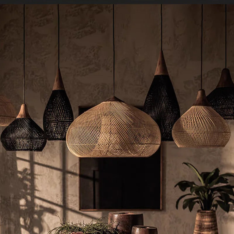 Modern Rattan Pendant Light | Isla Hanging Lamp for Kitchen
