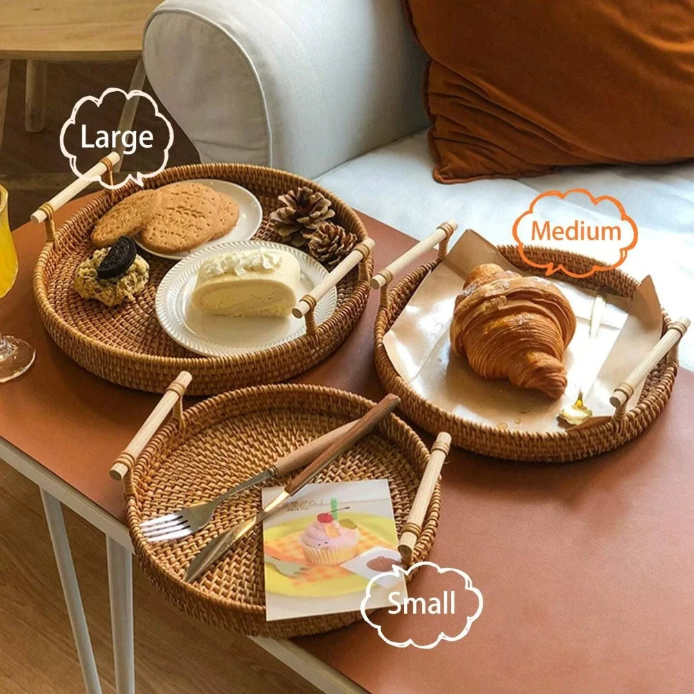 Modern Rattan Storage Basket | Heather Woven Organizer for Kitchen