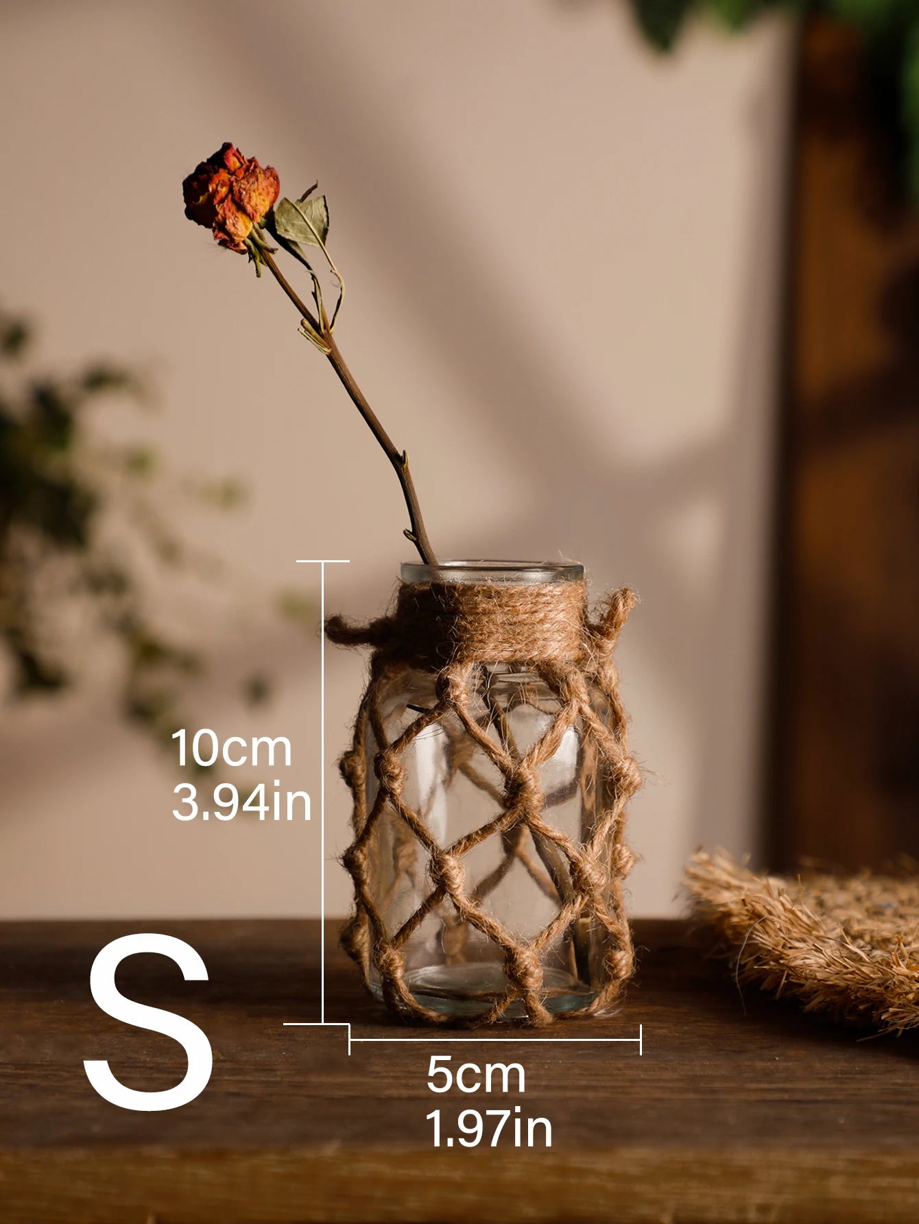 Modern Glass Vase | Grit Flower Vase for Living Room