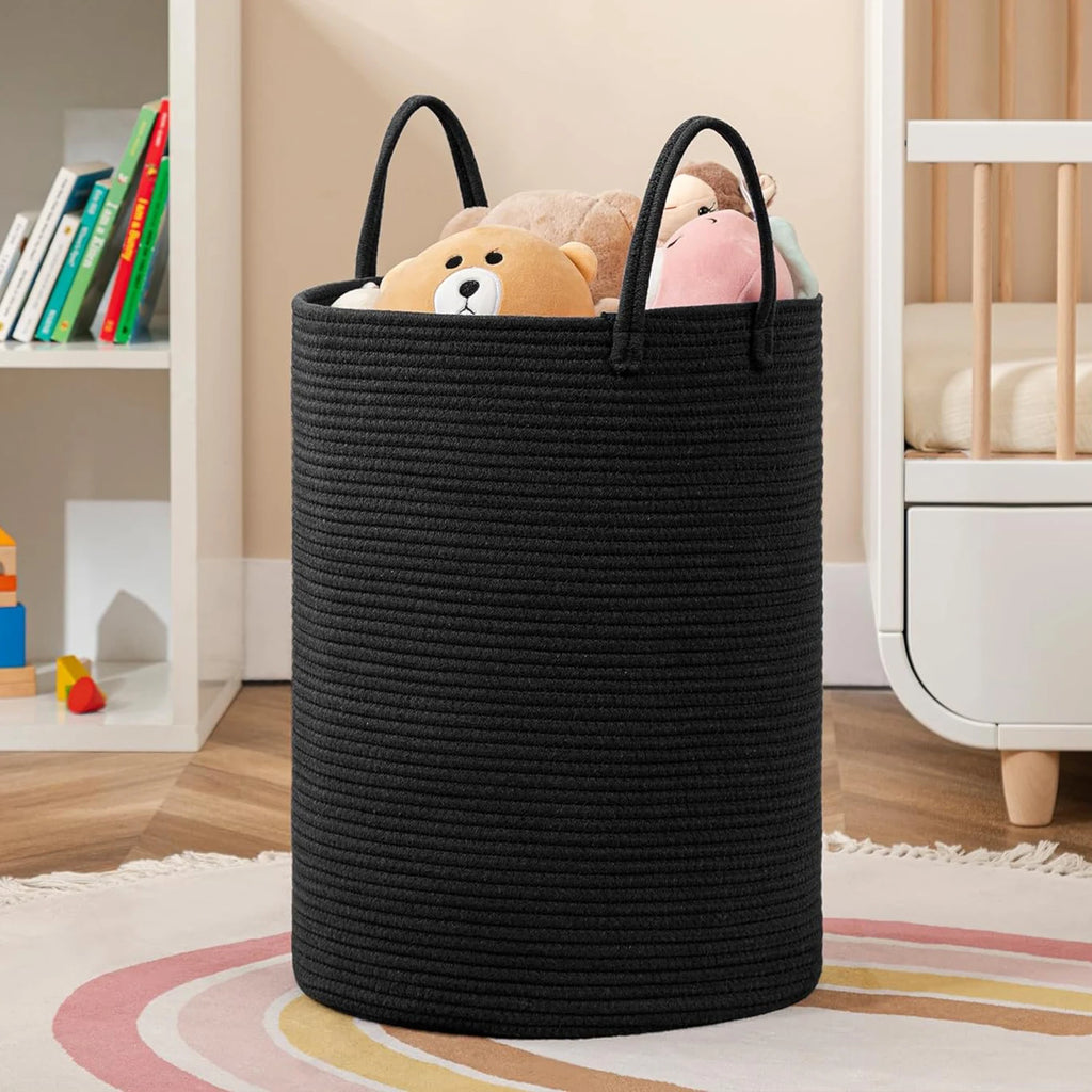 Modern Cotton Storage Basket | Laurel Woven Organizer for Living Room