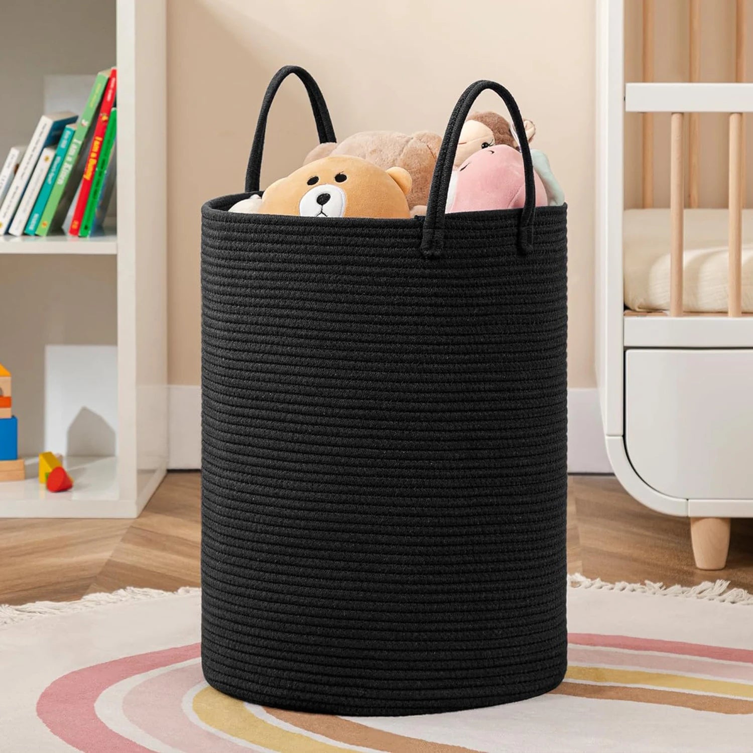 Modern Cotton Storage Basket | Laurel Woven Organizer for Living Room