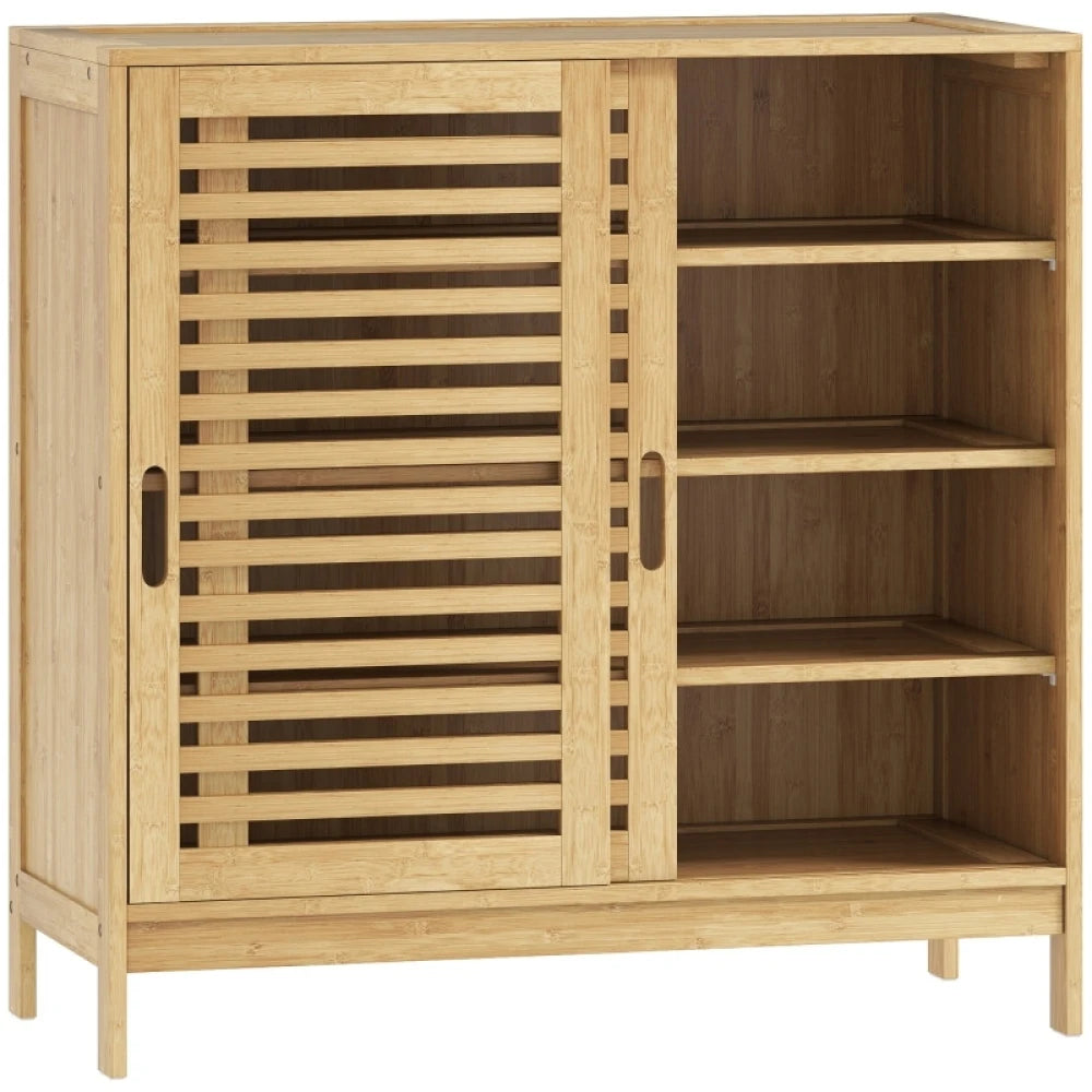 Modern Bamboo Storage Cabinet | Saddle for Hallway