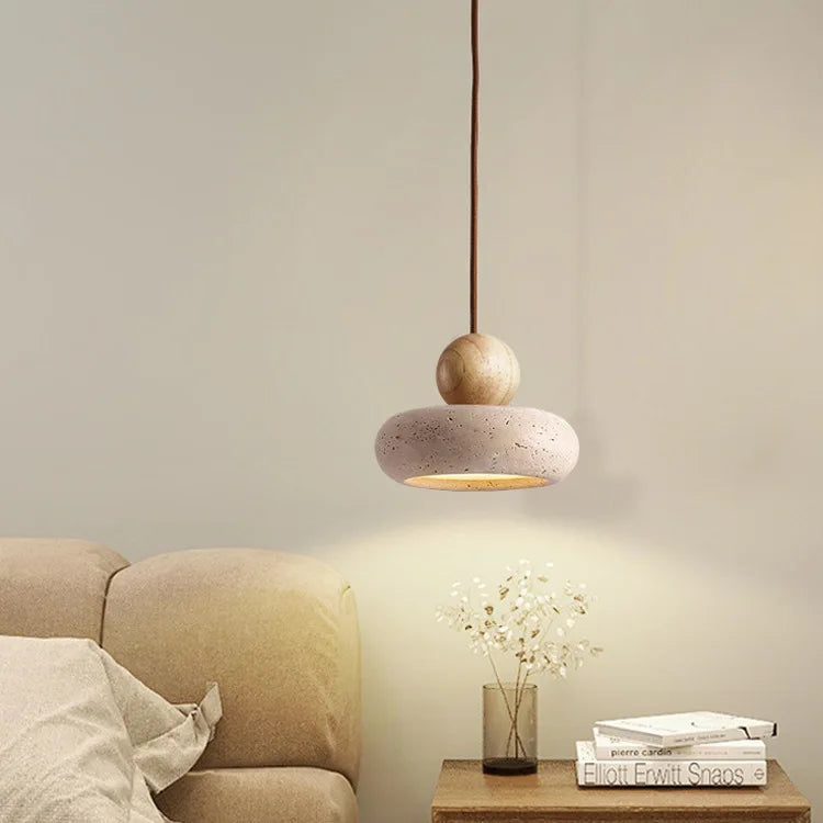 Modern Stone Pendant Light | Hollin Hanging Lamp for Bedroom