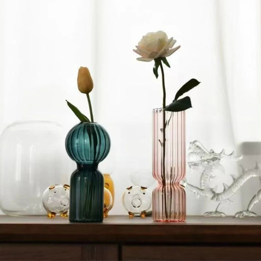 Modern Glass Vase | Scar Flower Vase for Office
