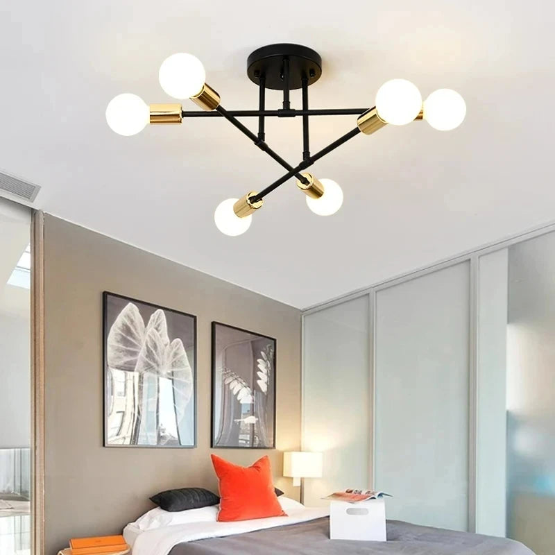 Minimalist Chandelier | Sound Hanging Ceiling Light Black