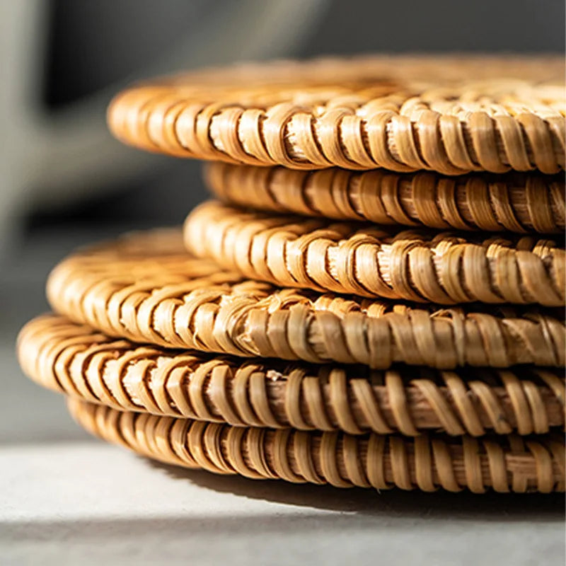 Modern Rattan Placemat | Cobble Set of 6 Table Mat