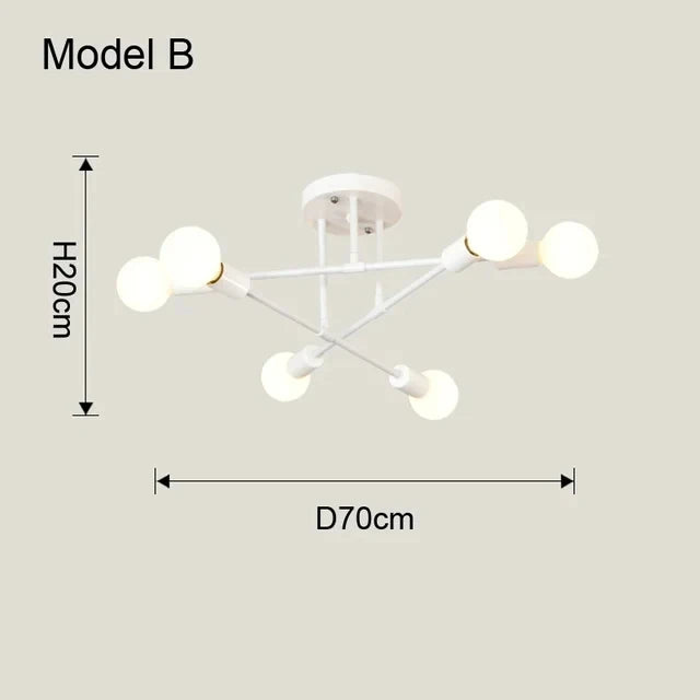 Minimalist Chandelier | Sound Hanging Ceiling Light Black