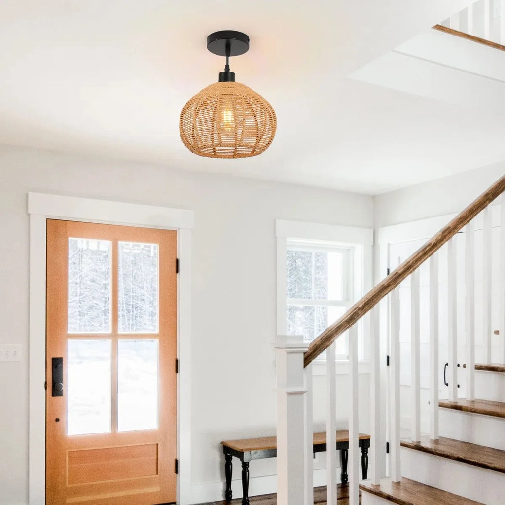 Modern Rattan Pendant Light | Ansel Hanging Lamp