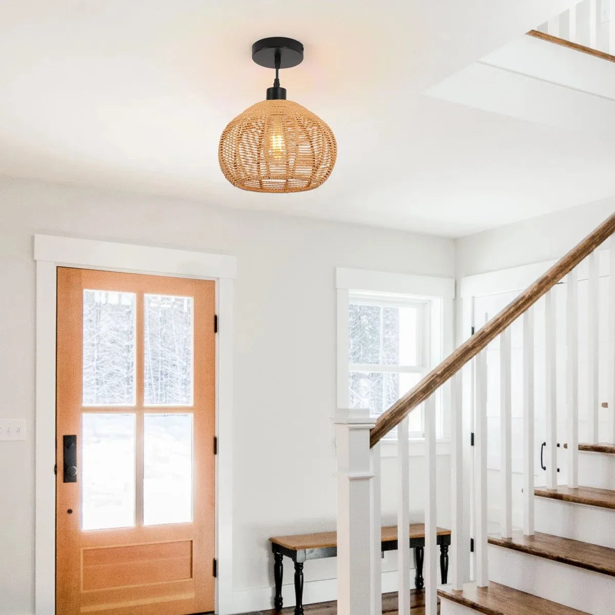 Modern Rattan Pendant Light | Ansel Hanging Lamp