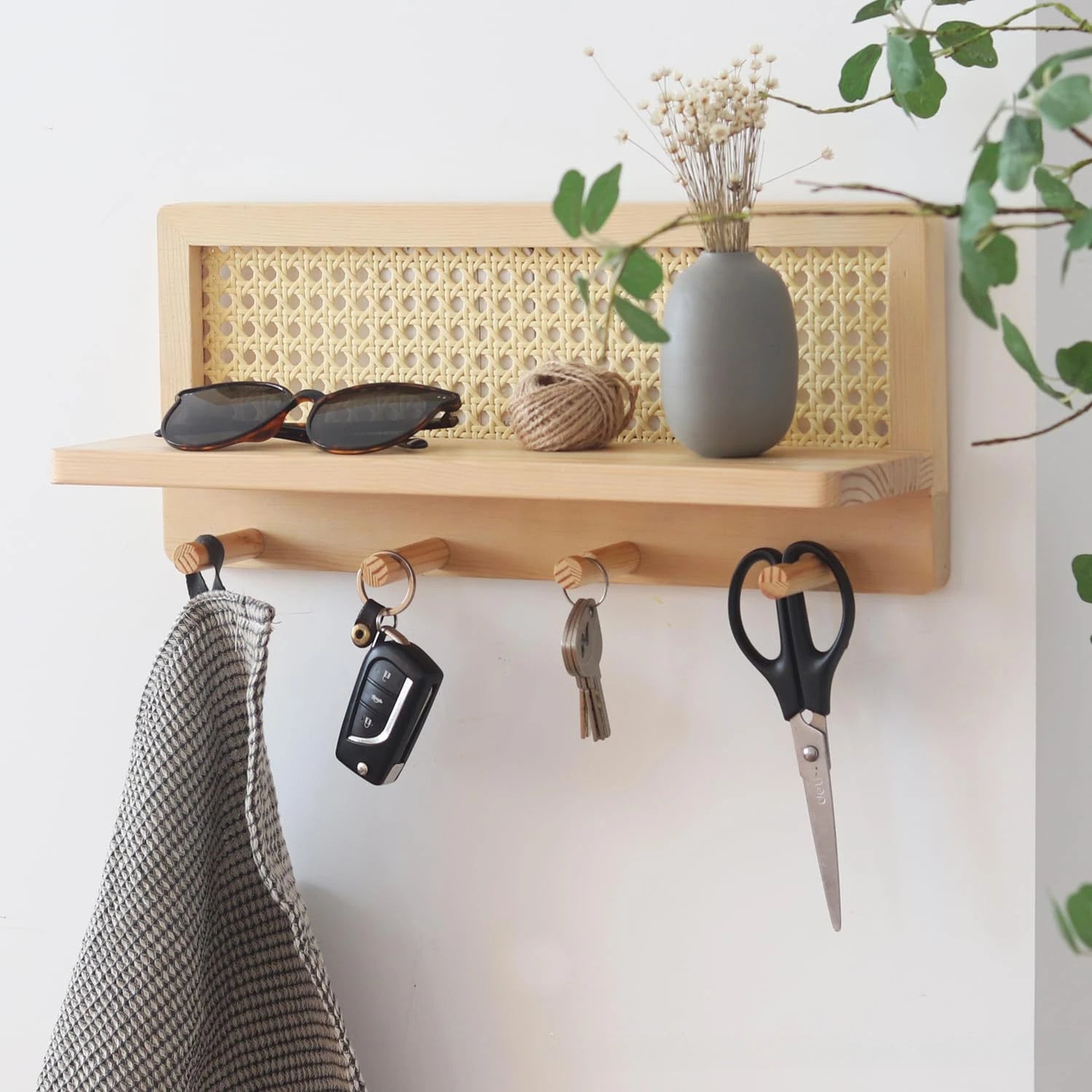 Modern Rattan Wall Key Rack | Holly