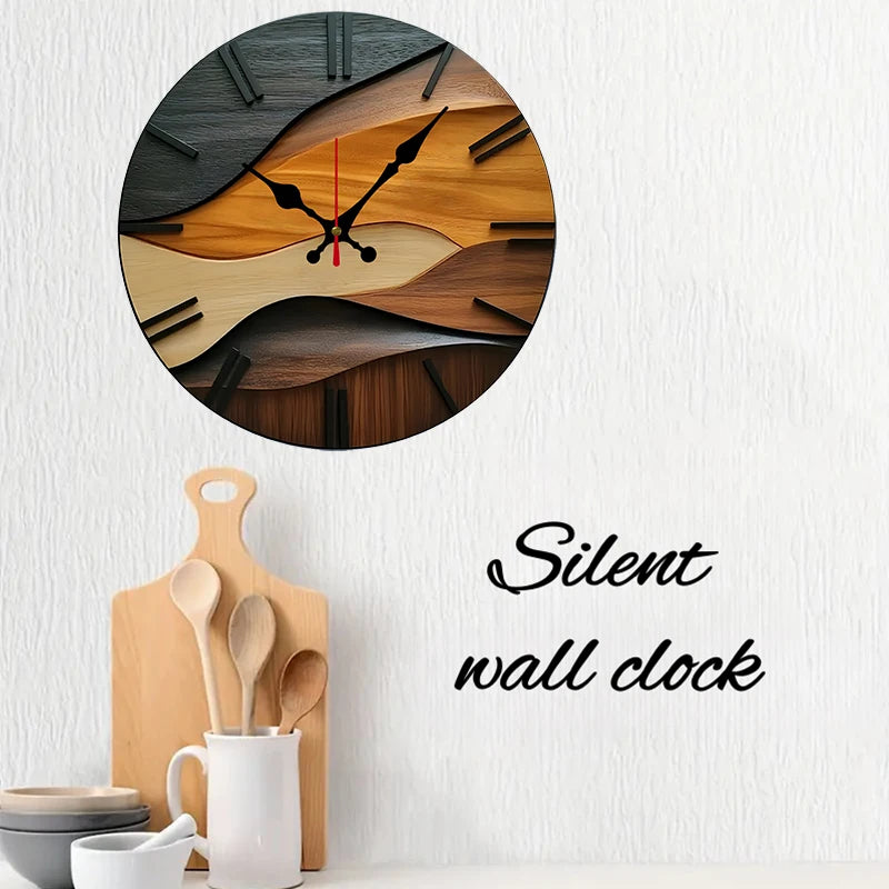 Modern Wall Clock | Birch Silent Clock for Living Room