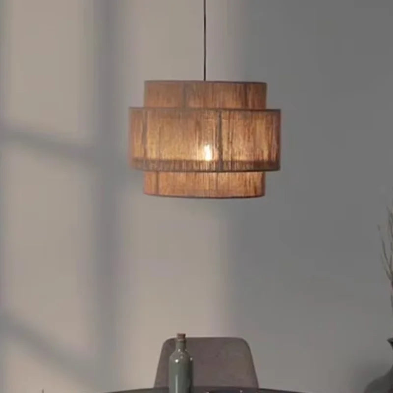 Modern Rattan Pendant Light | Kestrel Hanging Lamp for Living Room