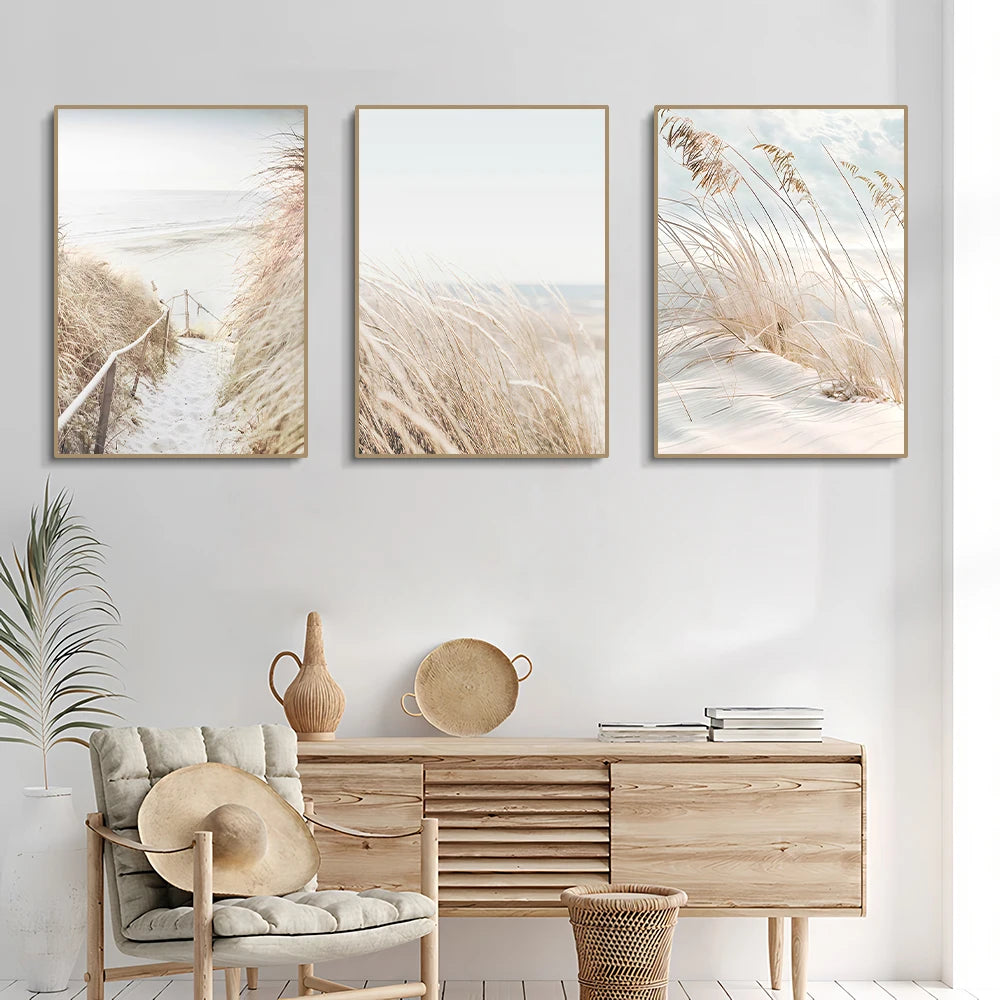 Modern Canvas Wall Art | Broom Set of 3 for Living Room