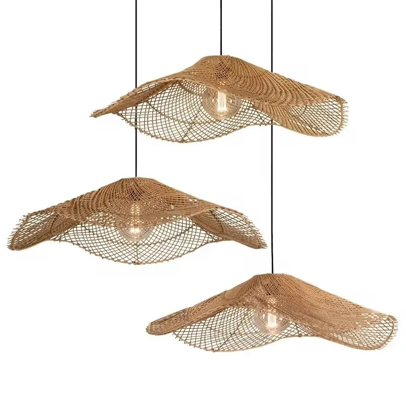 Modern Rattan Chandelier | Westray Hanging Ceiling Light for Kitchen