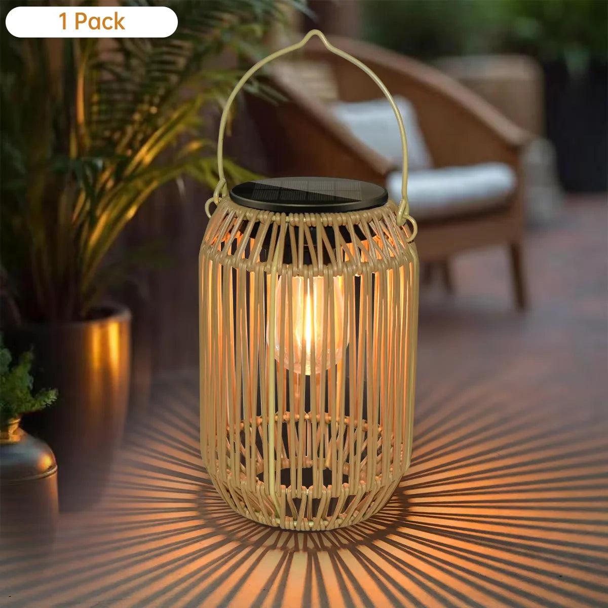 Modern Rattan Lantern | Bield Garden Light for Patio