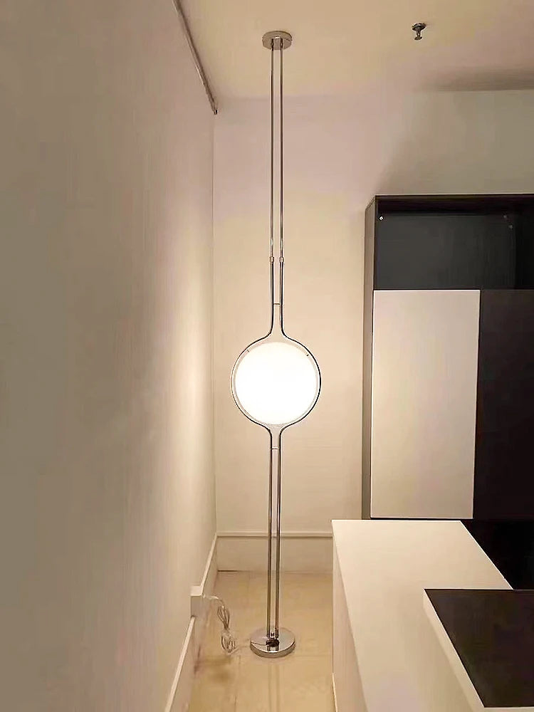 Modern Chrome Floor Lamp | Gloam Standing Light for Living Room