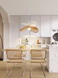 Modern Rattan Chandelier | Teal Hanging Ceiling Light for Living Room