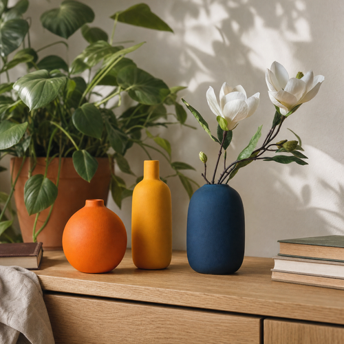 Minimalist Ceramic Plant Pot | Sarsen Planter for Dining Room