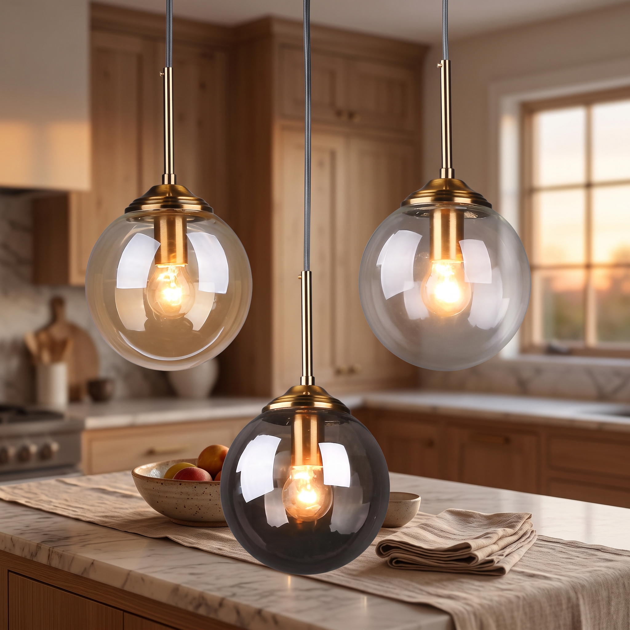 Minimalist Glass Chandelier | Pipit Hanging Ceiling Light