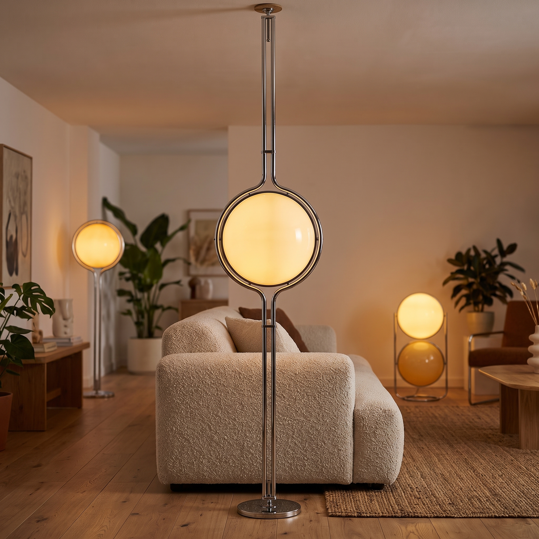 Modern Chrome Floor Lamp | Glint Standing Light for Living Room