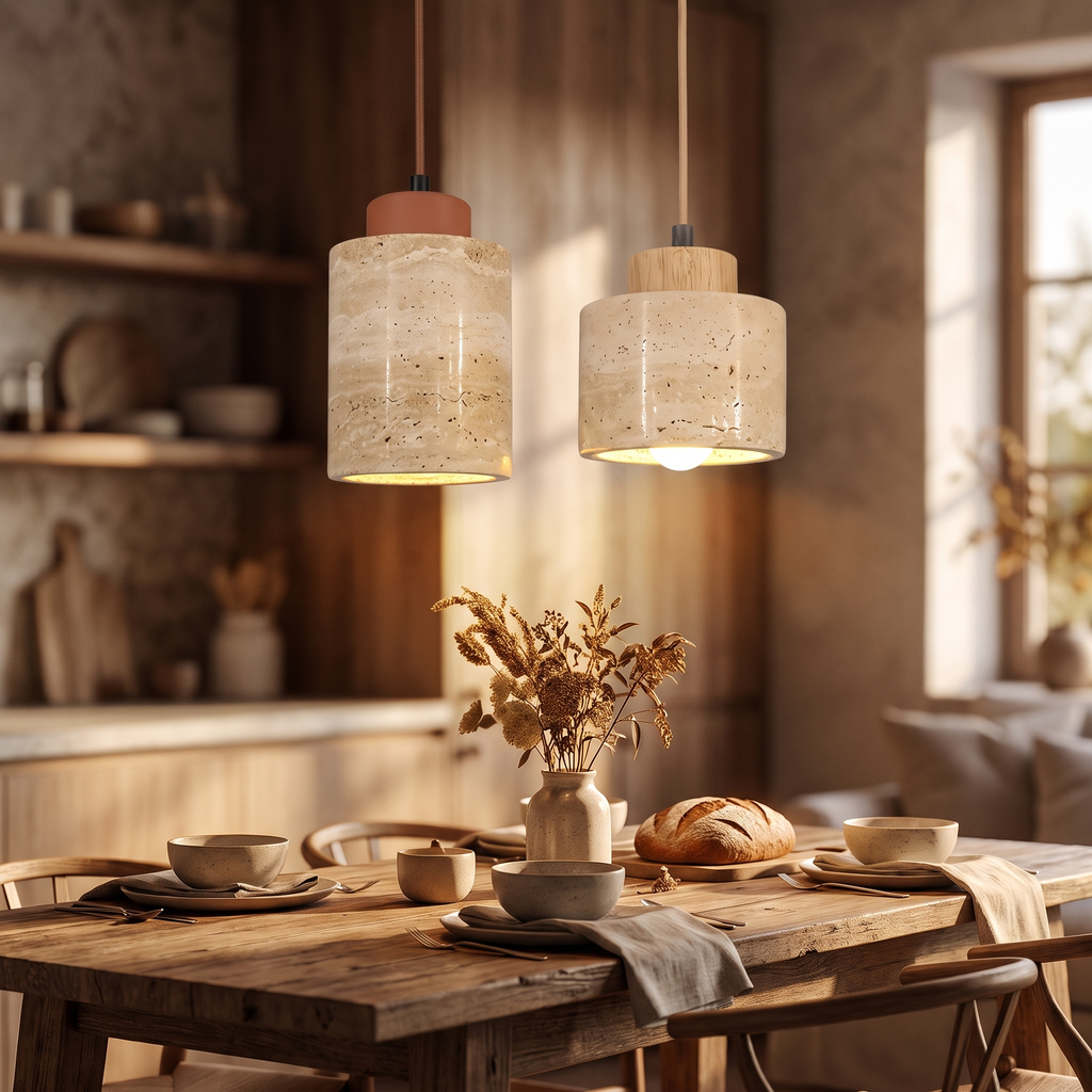Modern Stone Chandelier | Jura Hanging Ceiling Light for Bedroom