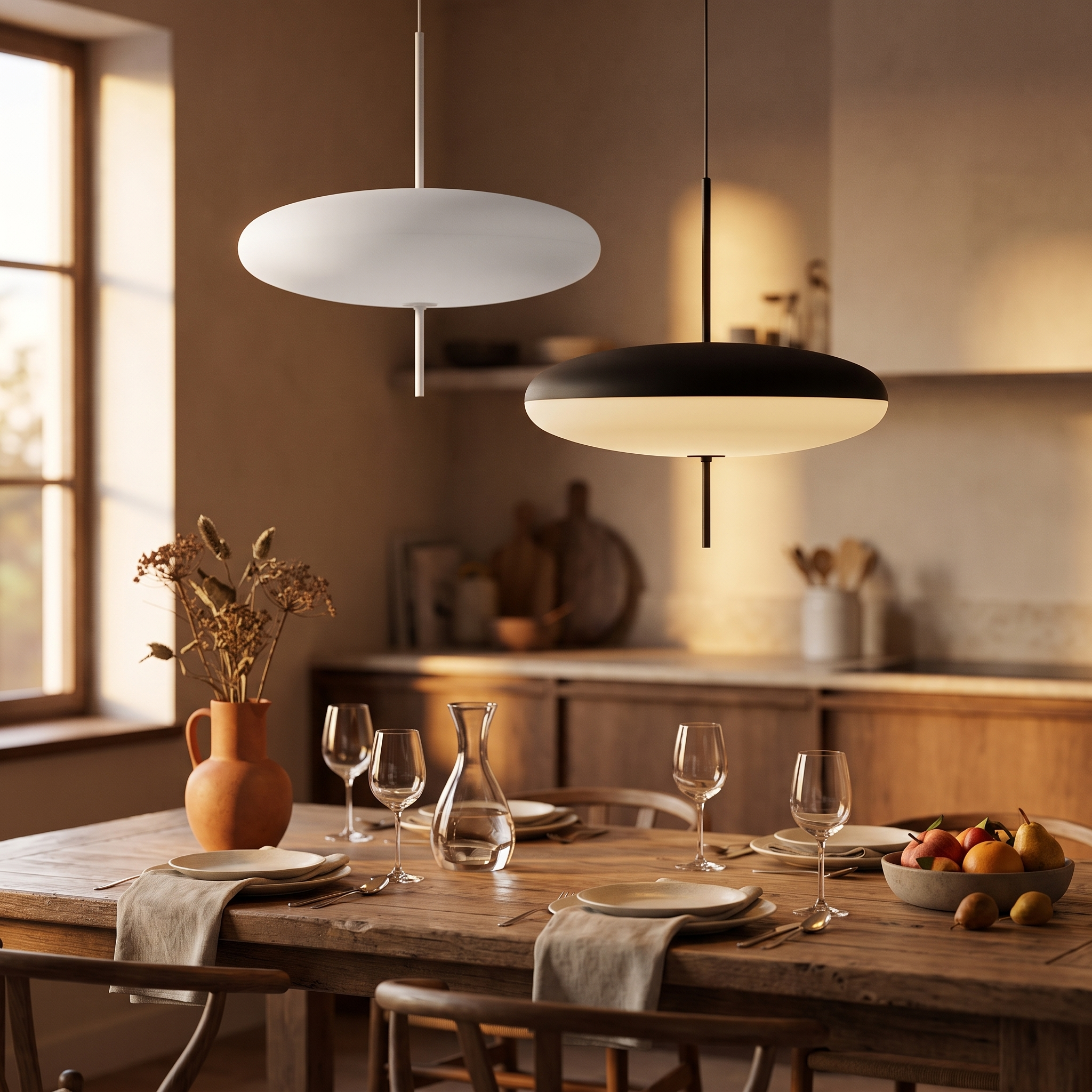 Minimalist Pendant Light | Slate Hanging Lamp for Living Room